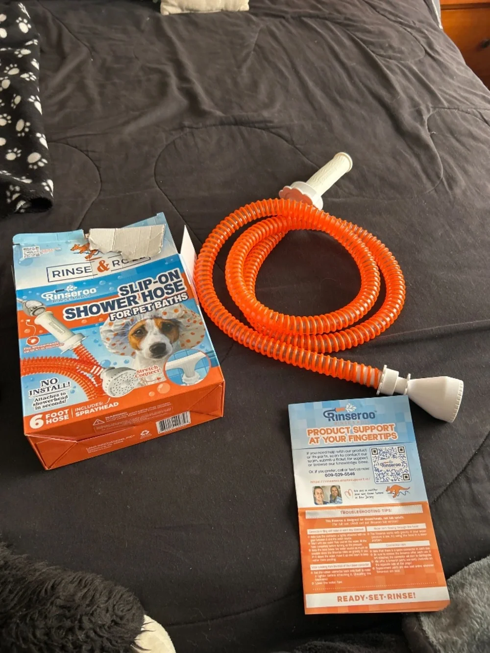 Slip-On shower hose for pet baths